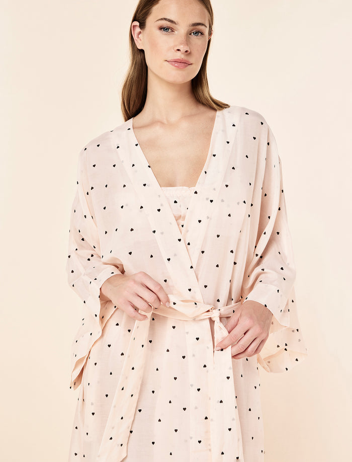 Hearts Maxi Kimono Robe