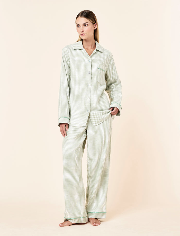 Houndstooth Cozy Full Length PJ Set