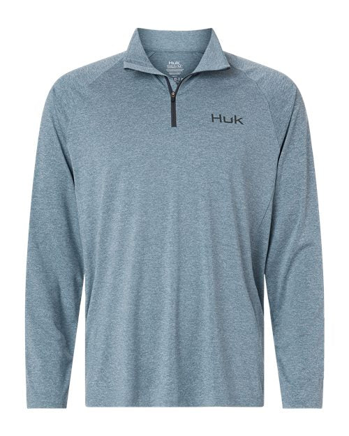 HUK H1200715 Men's Airweight Heather Quarter-Zip Pullover