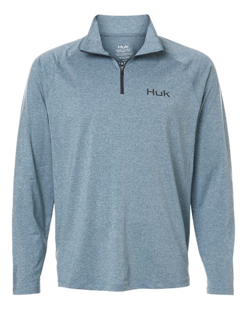 HUK H1200715 Men's Airweight Heather Quarter-Zip Pullover