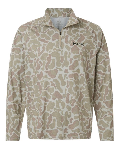 HUK H1200720 Men's Airweight KC Printed Quarter-Zip Pullover