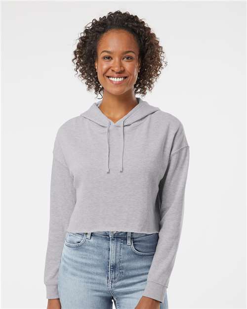 Independent Trading Co. AFX64CRP Women’s Lightweight Crop Hooded Sweatshirt - Ninja Transfers