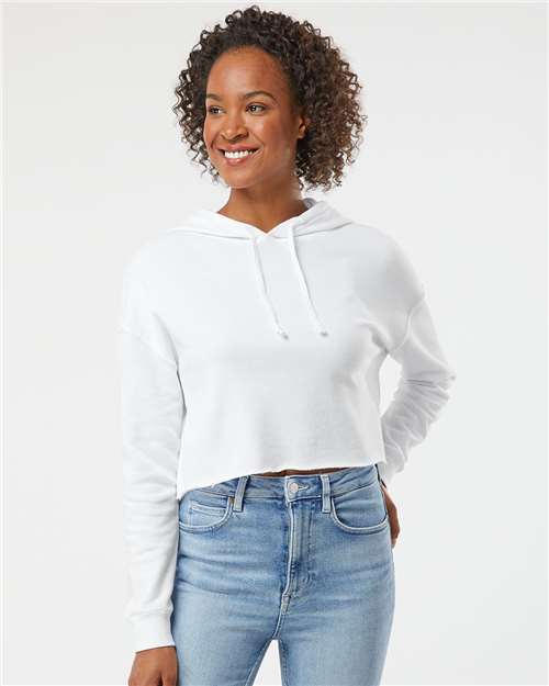Independent Trading Co. AFX64CRP Women’s Lightweight Crop Hooded Sweatshirt - Ninja Transfers