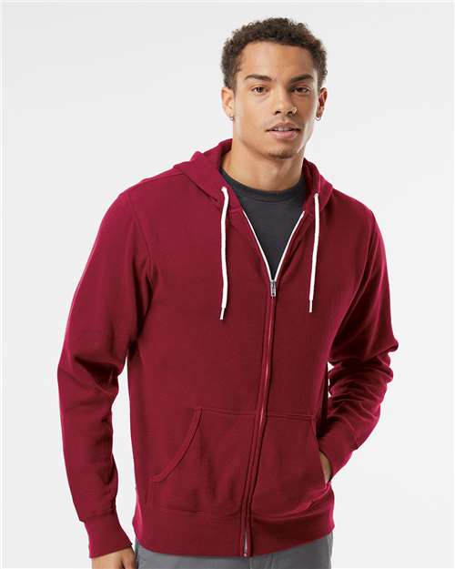 Independent Trading Co. AFX90UNZ Lightweight Full - Zip Hooded Sweatshirt - Ninja Transfers