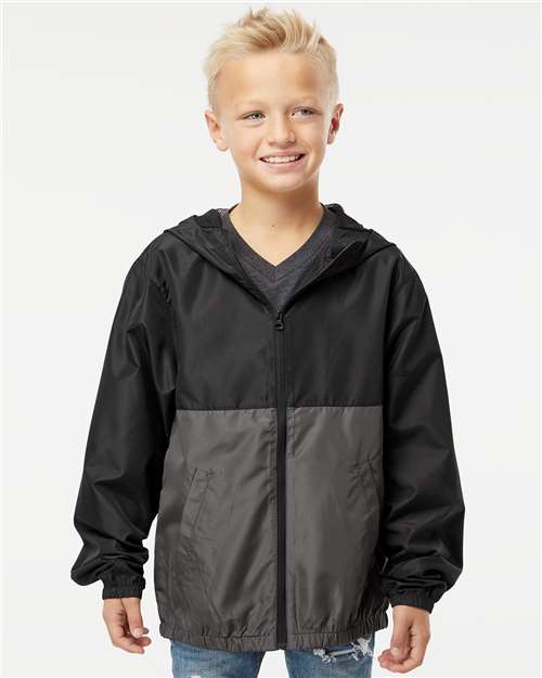 Independent Trading Co. EXP24YWZ Youth Lightweight Windbreaker Full - Zip Jacket - Ninja Transfers