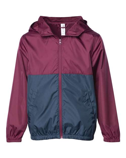 Independent Trading Co. EXP24YWZ Youth Lightweight Windbreaker Full - Zip Jacket - Ninja Transfers