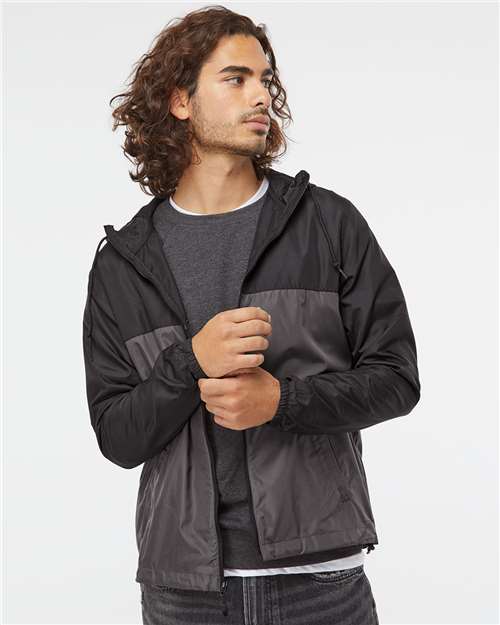 Independent Trading Co. EXP54LWZ Lightweight Windbreaker Full - Zip Jacket - Ninja Transfers