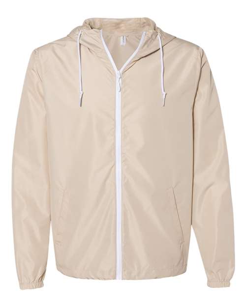 Independent Trading Co. EXP54LWZ Lightweight Windbreaker Full - Zip Jacket - Ninja Transfers