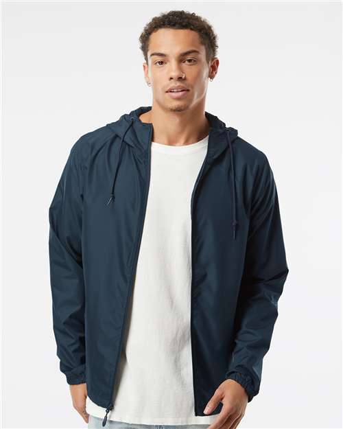 Independent Trading Co. EXP54LWZ Lightweight Windbreaker Full - Zip Jacket - Ninja Transfers