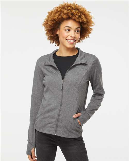 Independent Trading Co. EXP60PAZ Women's Poly - Tech Full - Zip Track Jacket - Ninja Transfers