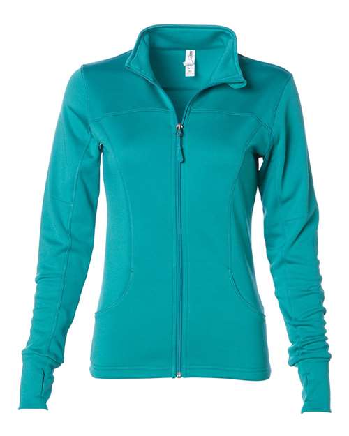 Independent Trading Co. EXP60PAZ Women's Poly - Tech Full - Zip Track Jacket - Ninja Transfers