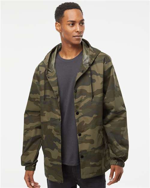 Independent Trading Co. EXP95NB Water - Resistant Hooded Windbreaker - Ninja Transfers