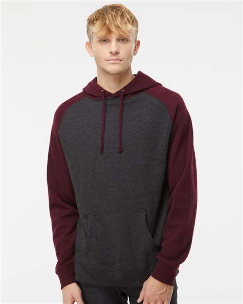 Independent Trading Co. IND40RP Raglan Hooded Sweatshirt - Ninja Transfers