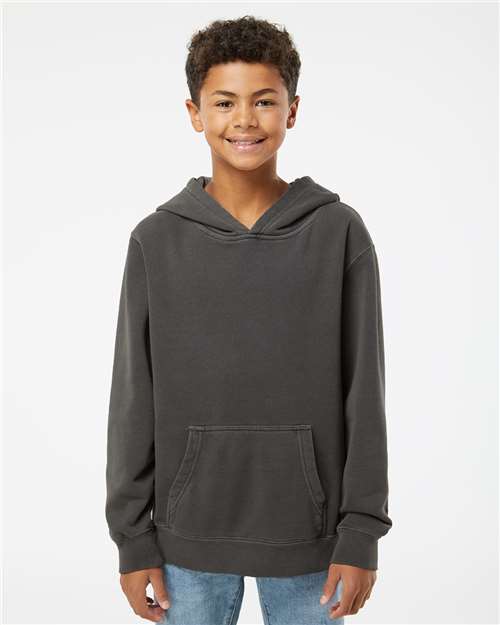 Independent Trading Co. PRM1500Y Youth Midweight Pigment - Dyed Hooded Sweatshirt - Ninja Transfers