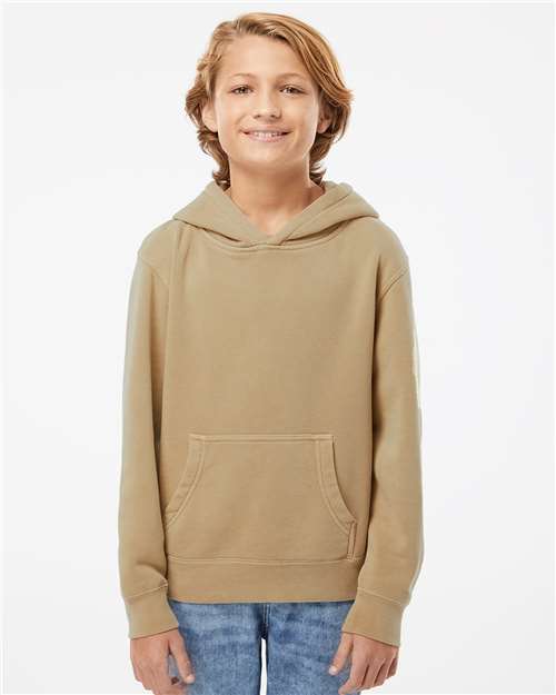 Independent Trading Co. PRM1500Y Youth Midweight Pigment - Dyed Hooded Sweatshirt - Ninja Transfers