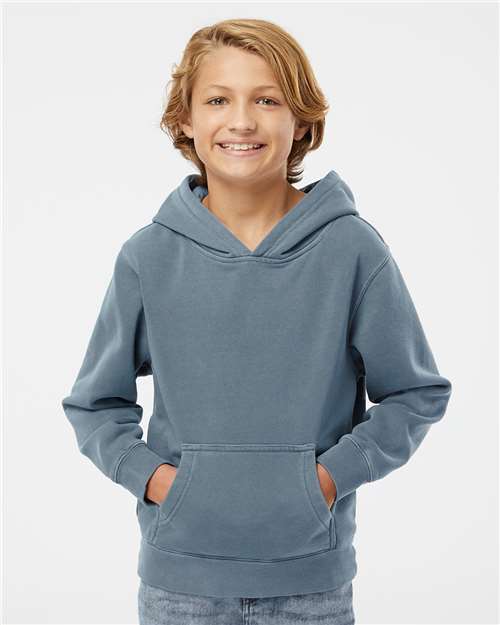 Independent Trading Co. PRM1500Y Youth Midweight Pigment - Dyed Hooded Sweatshirt - Ninja Transfers