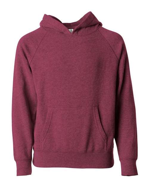 Independent Trading Co. PRM15YSB Youth Lightweight Special Blend Raglan Hooded Sweatshirt - Ninja Transfers