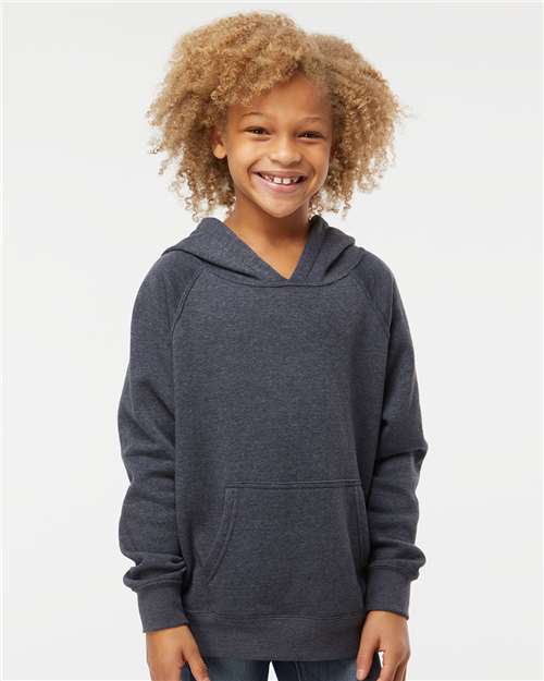 Independent Trading Co. PRM15YSB Youth Lightweight Special Blend Raglan Hooded Sweatshirt - Ninja Transfers