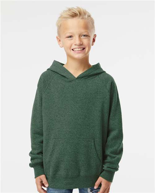 Independent Trading Co. PRM15YSB Youth Lightweight Special Blend Raglan Hooded Sweatshirt - Ninja Transfers