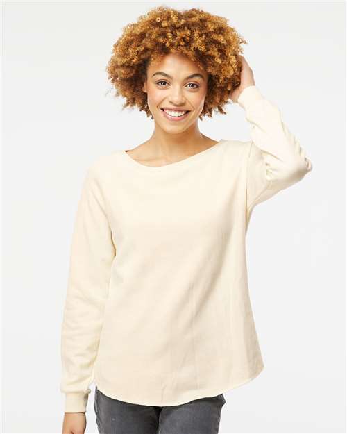Independent Trading Co. PRM2000 Women's California Wave Wash Crewneck Sweatshirt - Ninja Transfers