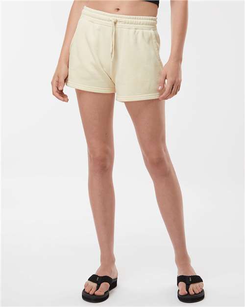 Independent Trading Co. PRM20SRT Women’s Lightweight California Wave Wash Fleece Shorts - Ninja Transfers