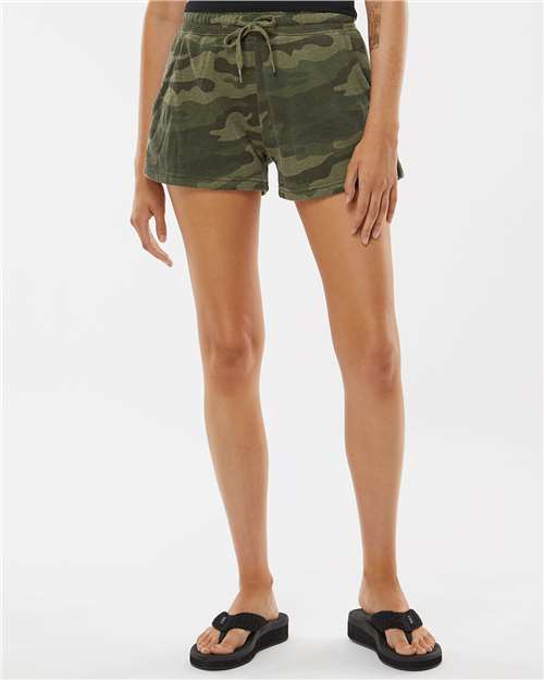 Independent Trading Co. PRM20SRT Women’s Lightweight California Wave Wash Fleece Shorts - Ninja Transfers