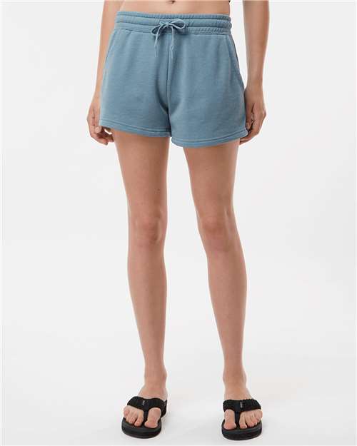 Independent Trading Co. PRM20SRT Women’s Lightweight California Wave Wash Fleece Shorts - Ninja Transfers