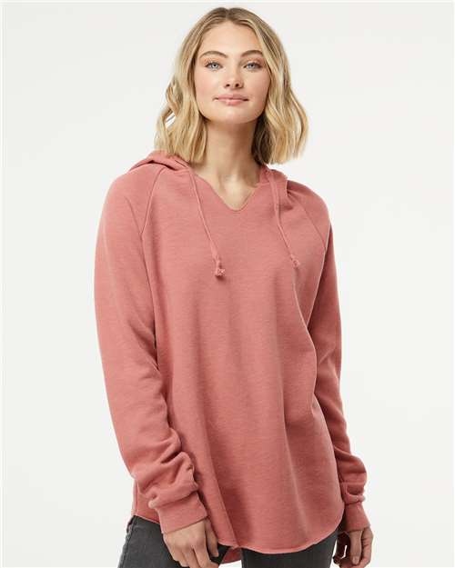 Independent Trading Co. PRM2500 Women’s Lightweight California Wave Wash Hooded Sweatshirt - Ninja Transfers