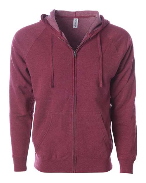 Independent Trading Co. PRM33SBZ Special Blend Raglan Full - Zip Hooded Sweatshirt - Ninja Transfers