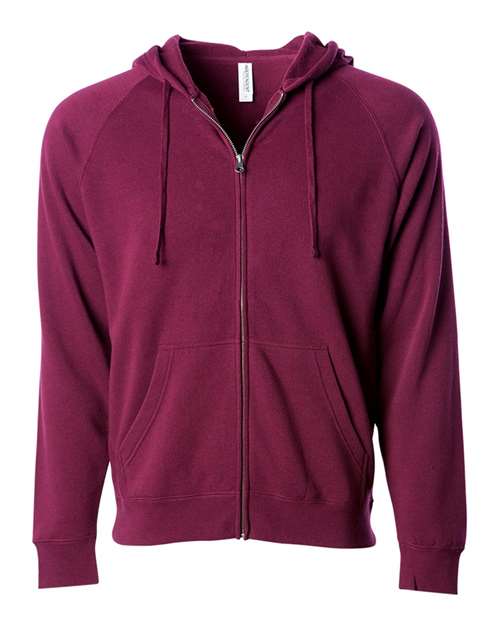Independent Trading Co. PRM33SBZ Special Blend Raglan Full - Zip Hooded Sweatshirt - Ninja Transfers