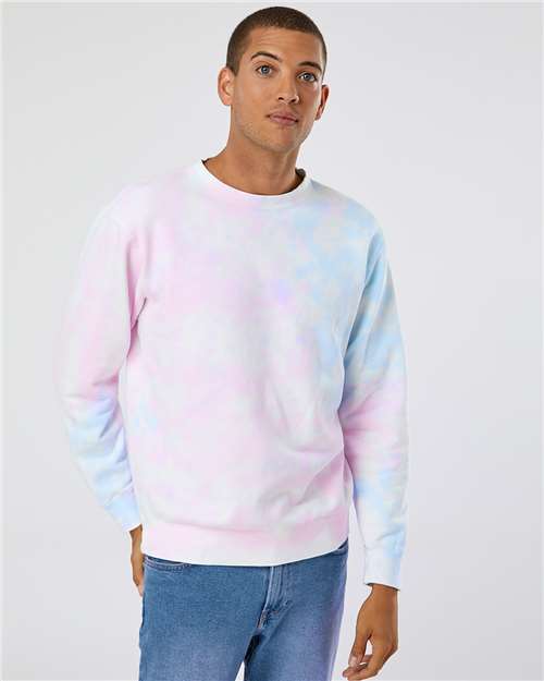 Independent Trading Co. PRM3500TD Midweight Tie - Dyed Crewneck Sweatshirt - Ninja Transfers