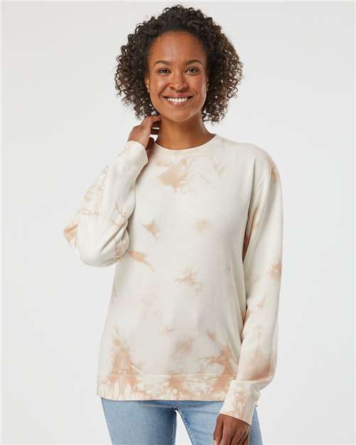 Independent Trading Co. PRM3500TD Midweight Tie - Dyed Crewneck Sweatshirt - Ninja Transfers