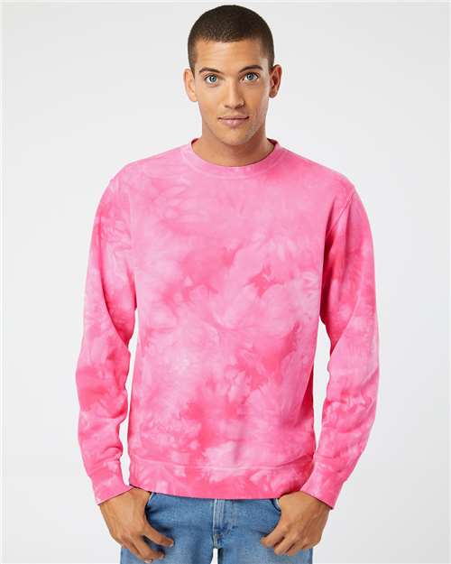 Independent Trading Co. PRM3500TD Midweight Tie - Dyed Crewneck Sweatshirt - Ninja Transfers