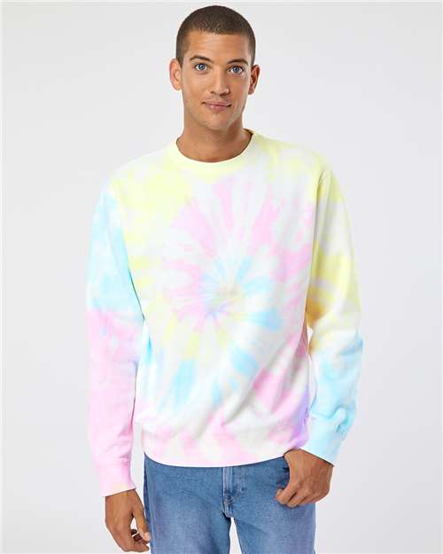 Independent Trading Co. PRM3500TD Midweight Tie - Dyed Crewneck Sweatshirt - Ninja Transfers