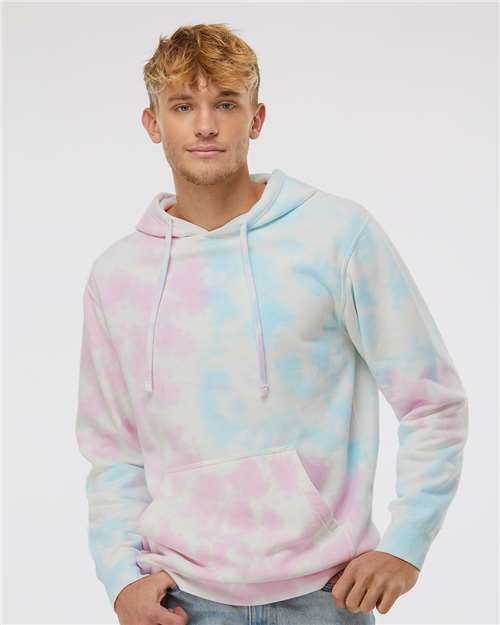Independent Trading Co. PRM4500TD Midweight Tie - Dyed Hooded Sweatshirt - Ninja Transfers