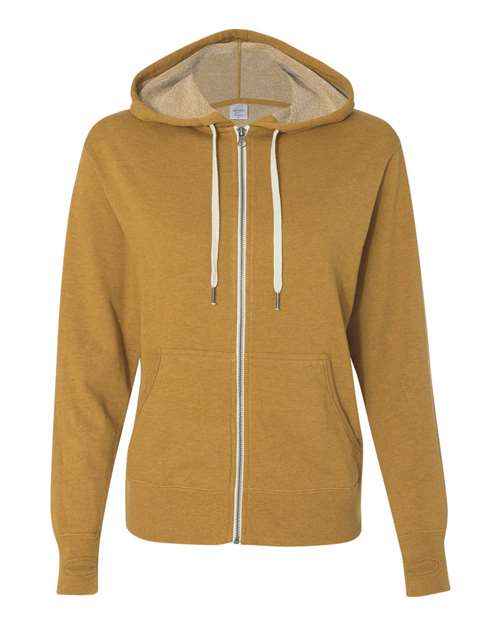 Independent Trading Co. PRM90HTZ Heathered French Terry Full - Zip Hooded Sweatshirt - Ninja Transfers