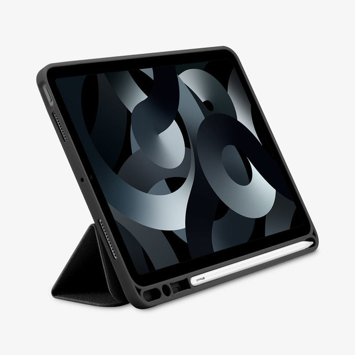 ACS01943 - iPad Air 10.9" Case Urban Fit in black showing the front with device propped up by built in kickstand