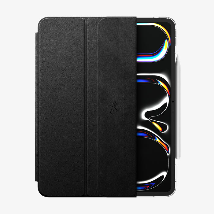 ACS09439 - iPad Pro 13-inch (2024) Case Liquid Air Folio in Black showing the partial front and partial front of the device