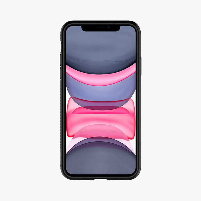 076CS27184 - iPhone 11 Case Liquid Air in matte black showing the front