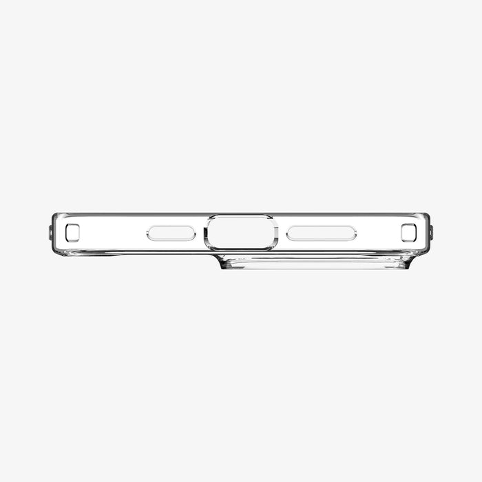 ACS04952 - iPhone 14 Pro Case Air Skin Hybrid in crystal clear showing the bottom with precise cutouts