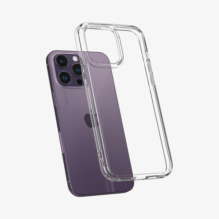 ACS04816 - iPhone 14 Pro Max Case Ultra Hybrid in crystal clear showing the back slightly hovering away from device