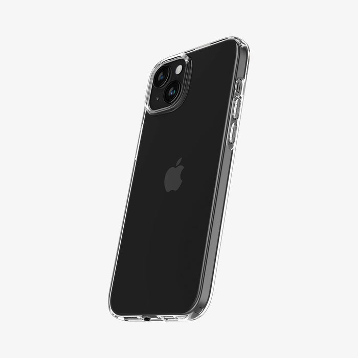 ACS06786 - iPhone 15 Case Liquid Crystal in crystal clear showing the back and partial side