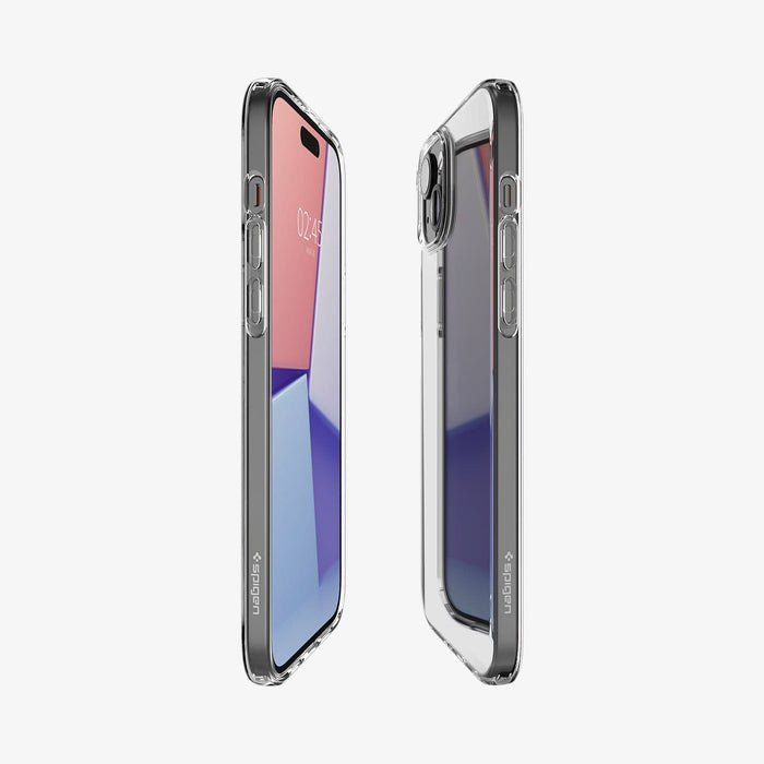 ACS06786 - iPhone 15 Case Liquid Crystal in crystal clear showing the sides, partial front and back