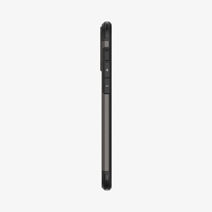 ACS06593 - iPhone 15 Pro Max Case Tough Armor (MagFit) in gunmetal showing the side
