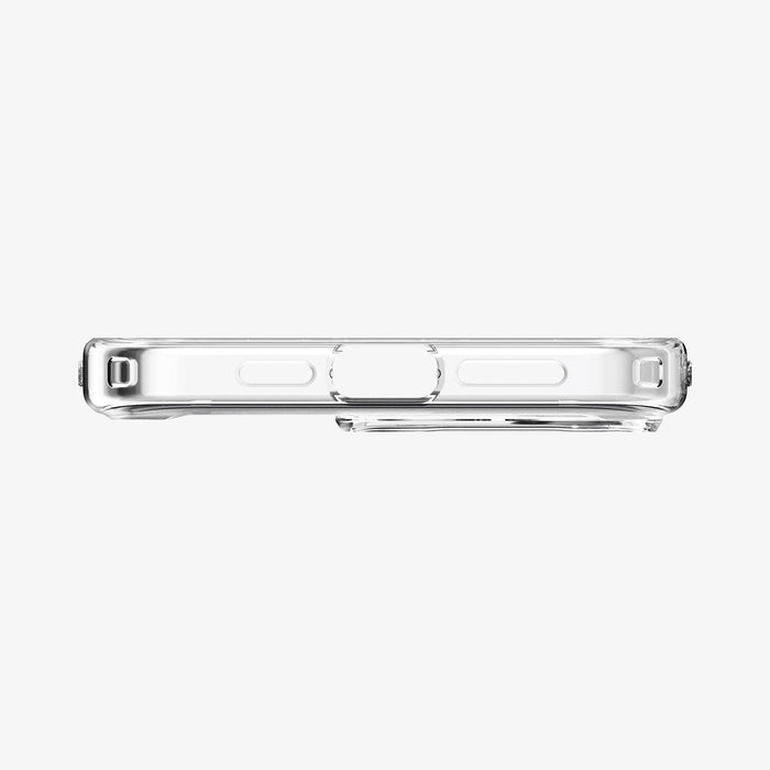 ACS06565 - iPhone 15 Pro Max Case Ultra Hybrid in crystal clear showing the bottom with precise cutouts