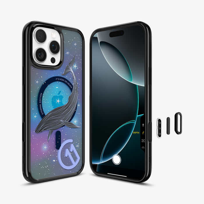 ACS09301 - iPhone 16 Pro Max Case c11 Series Eternal Edition (MagFit) in Eternal showing the back, partial front and sides with camera control buttons detached