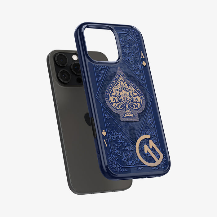 ACS09319 - iPhone 16 Pro Max Case c11 Series Fearless Edition (MagFit) in Fearless showing the back, partial side and bottom, hovering in front of the device