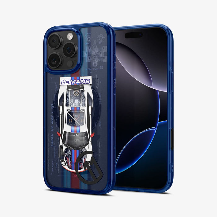 ACS09589 - iPhone 16 Pro Max Case c11 Series Le Mans Edition (MagFit) in Le Mans showing the back, partial inner and sides