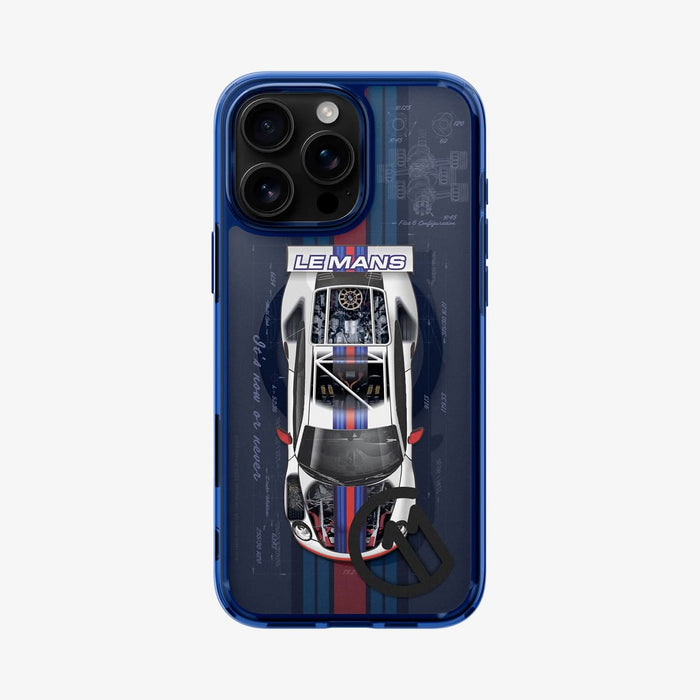 ACS09589 - iPhone 16 Pro Max Case c11 Series Le Mans Edition (MagFit) in Le Mans showing the back with device installed