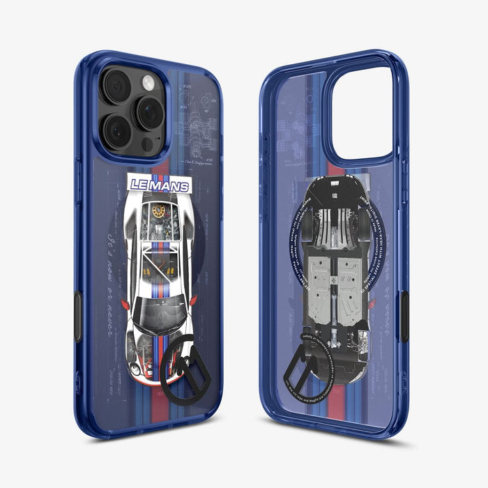 ACS09590 - iPhone 16 Pro Case c11 Series Le Mans Edition (MagFit) in Le Mans showing the back, inner and partial sides